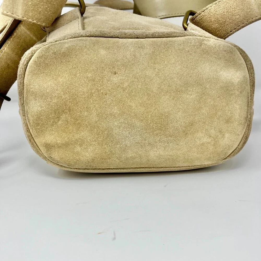 UGG Australia Suede Shearlling Mini Drawstring Backpack.